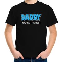 Daddy youre the best vaderdag cadeau / papa jij bent de beste t-shirt zwart voor kinderen XL (158-164)  -