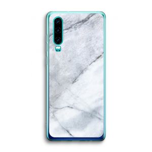 Witte marmer: Huawei P30 Transparant Hoesje