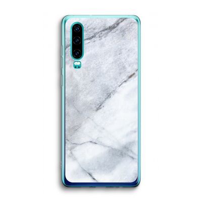 Witte marmer: Huawei P30 Transparant Hoesje