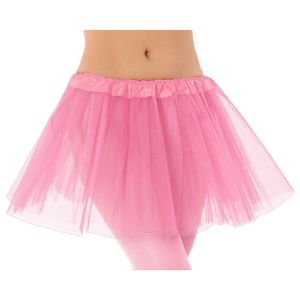 Dames verkleed rokje/tutu  - tule stof met elastiek - lichtroze - one size One size  -