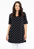 Yoek Tunic wide bottom DOTS | Zwart | Maat 58/60
