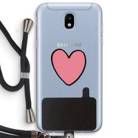 Hartje: Samsung Galaxy J5 (2017) Transparant Hoesje met koord Hartje: Samsung Galaxy J5 (2017) Transparant Hoesje met koord
