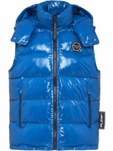 Philipp Plein gilet matelassé à effet de brillance - Bleu