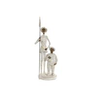 Decoratieve figuren Home ESPRIT Wit Gouden 9 x 8 x 25 cm