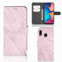 Samsung Galaxy A30 Bookcase Marble Pink - Origineel Cadeau Vriendin