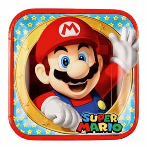 Super Mario feest thema bordjes 8x stuks   -