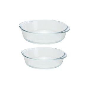 Glazen ovenschalen set van 2x stuks - 21 cm en 26 cm