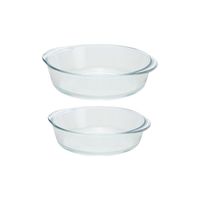 Glazen ovenschalen set van 2x stuks - 21 cm en 26 cm - thumbnail