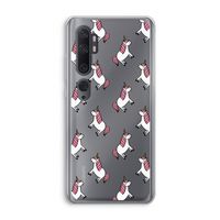 Eenhoorns overal: Xiaomi Mi Note 10 Pro Transparant Hoesje