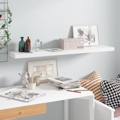 Wandschap zwevend 120x23,5x3,8 cm MDF hoogglans wit