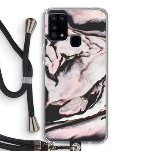 Roze stroom: Samsung Galaxy M31 Transparant Hoesje met koord