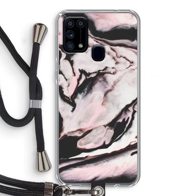 Roze stroom: Samsung Galaxy M31 Transparant Hoesje met koord