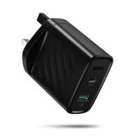 36W PD Wall Charger (1 USB-C + 1 USB QC Port) for iPad, iPhone, Android devices - Black - thumbnail