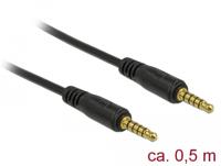 Delock 85695 Stereo Jack Kabel 3,5 mm 5-pins male naar male 0,5 m zwart