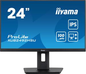 Iiyama XUB2492HSU-B6 LED-monitor Energielabel D (A - G) 61 cm (24 inch) 1920 x 1080 Pixel 16:9 0.4 ms HDMI, DisplayPort, Hoofdtelefoon (3.5 mm jackplug), USB