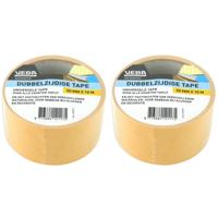 Dubbelzijdige tape - 2x - tapijttape - 50 mm x 10 m - Bruin - Universeel - Dubbelzijdig tapijt plakb