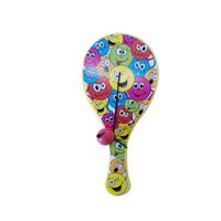 LG Imports batje met bal smileys 12 cm geel - thumbnail