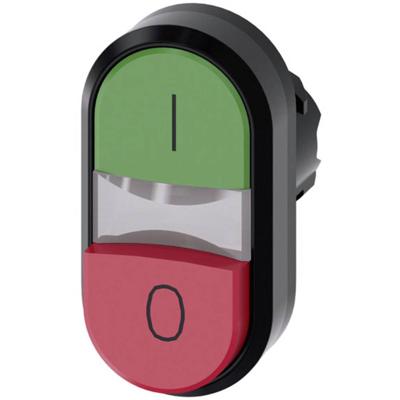 Siemens 3SU10003BB420AK0 3SU1000-3BB42-0AK0 Dubbele drukknop Kunststof frontring Knop Zwart, Groen, Rood 1 stuk(s)