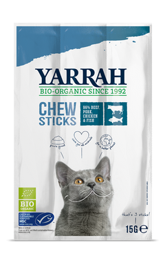 Yarrah kattensnack biologische kauwstaafjes 15gr