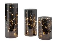 LIVARNO home Set van 3 LED-windlichten of LED-bollen (Cilinder)