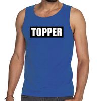 Blauwe tanktop / mouwloos shirt heren met tekst Topper in zwarte balk 2XL  -