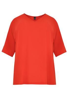Yoek Wijde blouse v-hals | Rood | Maat 46/48