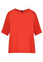 Yoek Wijde blouse v-hals | Rood | Maat 38/40