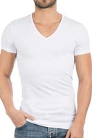 Alan Red Dean Slim Fit T-Shirt V-hals Dubbel pak wit, Effen