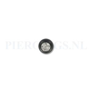 Balletje blackline 1.6 mm met kristal 4 mm