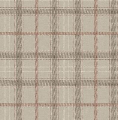 Dutch Wallcoverings Sauvage Ruit - Beige/Rood