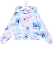 MSGM Kids hoodie à imprimé tie dye - Bleu