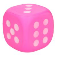 Foam Dobbelsteen - 12 cm - roze - grote dobbelstenen - dobbelspel