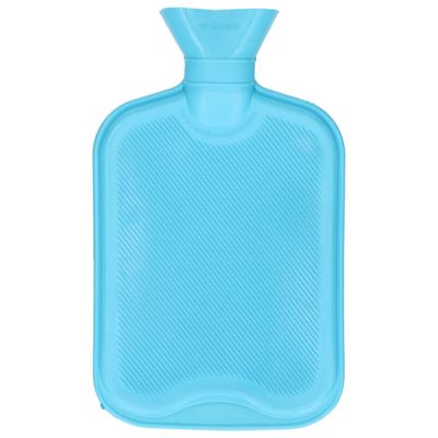 Warmwaterkruik - met rubberen hoes - blauw - 2L - kruik