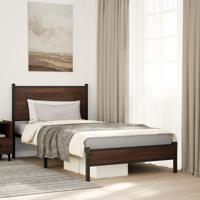 Bedframe zonder matras metaal bruin eikenkleurig 100x200 cm