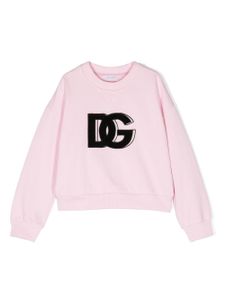 Dolce & Gabbana Kids sweat en coton à logo DG - Rose