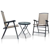 3-delige Bistroset staal taupe 3-delige Bistroset staal taupe