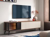 Tv-meubel VENRUTA 180 cm warmia walnoot/kasjmier met led