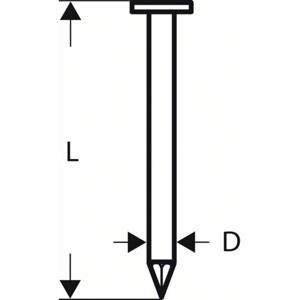 Rondkopstripspijker SN21RK 75 2,8 mm, 75 mm, blank, glad 3000 stuk(s) Bosch Accessories 2608200029 Afm. (l x b) 75 mm x 2.8 mm