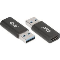 CLUB3D CAC-1525 tussenstuk voor kabels USB A USB TYPE C Zwart - thumbnail