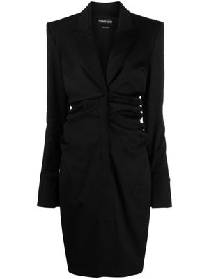 TOM FORD robe mi-longue à fronces - Noir
