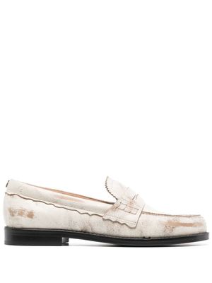 Golden Goose mocassins Jerry à effet usé - Blanc
