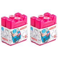Plasticforte kleine koelelementen - 8x stuks - 100 grams - 7 x 8 cm - roze - plastic