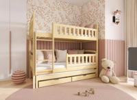 2dekans Stapelbed met Lade Bas - 3-persoons - Naturel/Hout - 90 x 200 - Kinderbed | Niet in originele verpakking