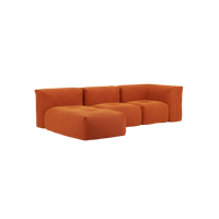 Soft Sofa Indoor - 3 Seater w/ Lounger - Oransje - SACKit