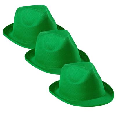 Carnaval verkleed trilby hoedje - 6x - groen - polyester - volwassenen/heren/dames