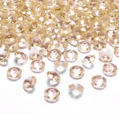 Hobby/knutsel strass steentjes - goud - 100x - 12 mm - kunststof - diamantlook