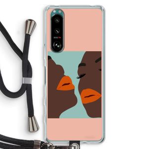 Orange lips: Sony Xperia 5 III Transparant Hoesje met koord