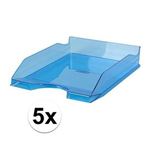 5 Stuks brievenbakje transparant blauw A4 formaat