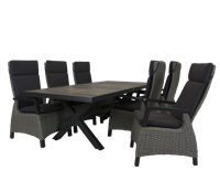 Qopps Admiral tuintafel 224 x 104 met Orlon verstelbare tuinstoel