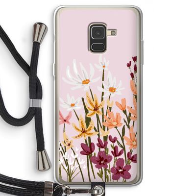 Painted wildflowers: Samsung Galaxy A8 (2018) Transparant Hoesje met koord